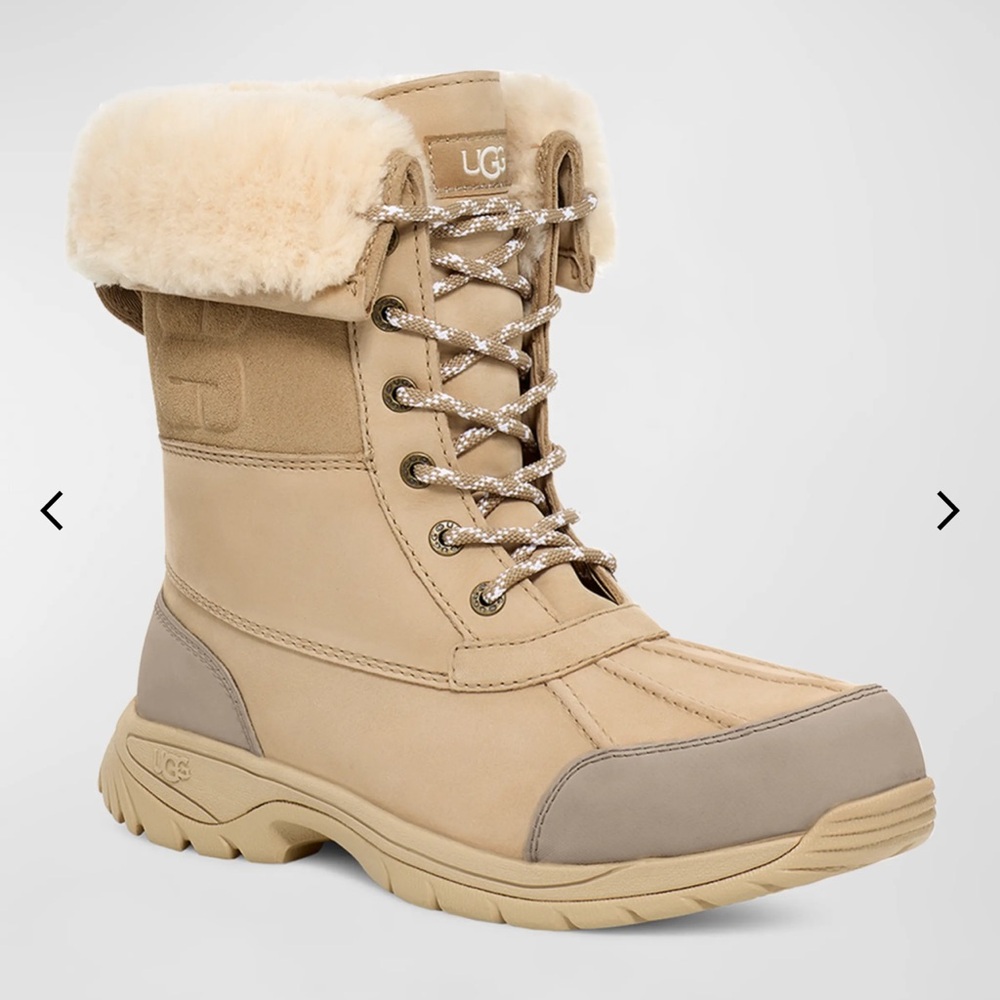 UGG: Men's Butte Logo Waterproof Leather Snow Boots
